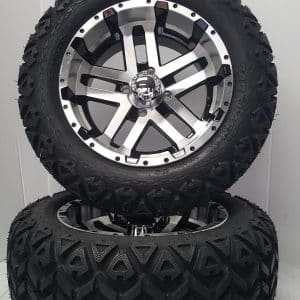 14" MACHINED BLITZ WHEEL with 23" ALL-TERRAIN GOLF CART TIRE - Set of 4