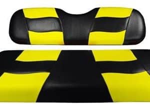 RIPTIDE Black/Yellow Two-Seat Cover for Club Car DS