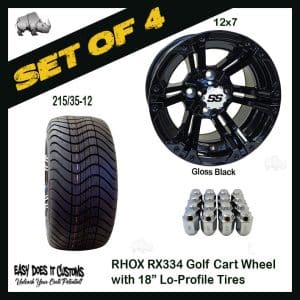 RX334 12" RHOX Wheels with 215/35-12 Lo-Profile Tire - SET OF 4