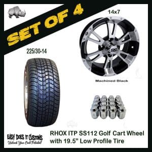 RX620 14" RHOX 6 Spoke Machined Black Wheels with 225/30-14 Lo-Profile Tire - SET OF 4