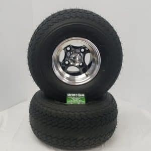 8" MACHINED WHEEL with 18 x 8.5-8 LO-PRO GOLF CART TIRE SET