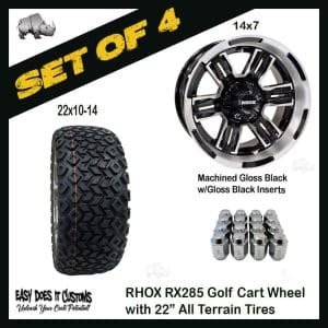RHOX TIR-RX285-B, Machined Gloss Black, 14x7 ET-25