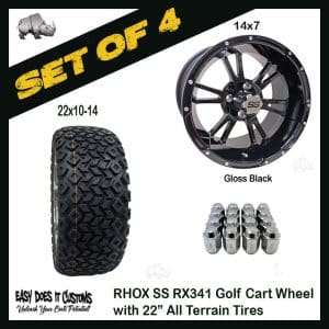 RHOX TIR- RX341, Black w/ Center Cap, 14x7 ET-25