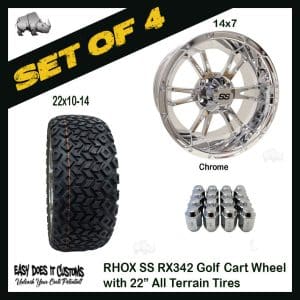 RHOX TIR-RX342, Chrome w/ Center Cap, 14x7 ET-25