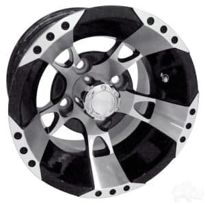 RHOX RX190 Machined with Black 10" Aluminum Golf Cart Wheels