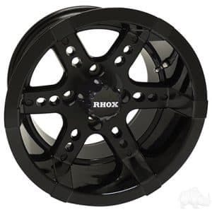 Black w/ Center Cap 12x7 ET-25, RHOX RX252