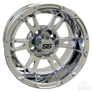 RHOX RX322 Chrome 12" Aluminum Golf Cart Wheels