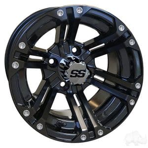 Black w/ Center Cap 12x7 ET-25, RHOX RX331